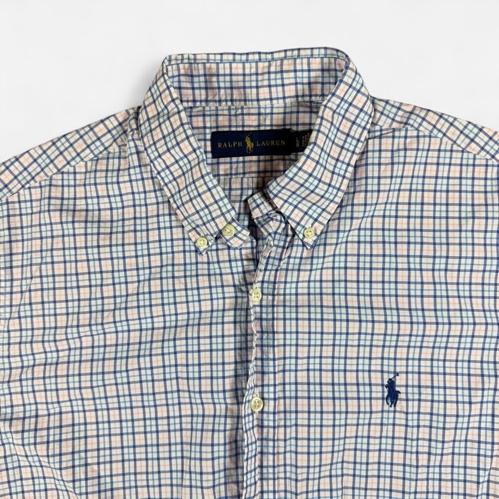 Polo Ralph Lauren Multicolor Checkered Short Sleeve Button Down‎ Shirt Size L